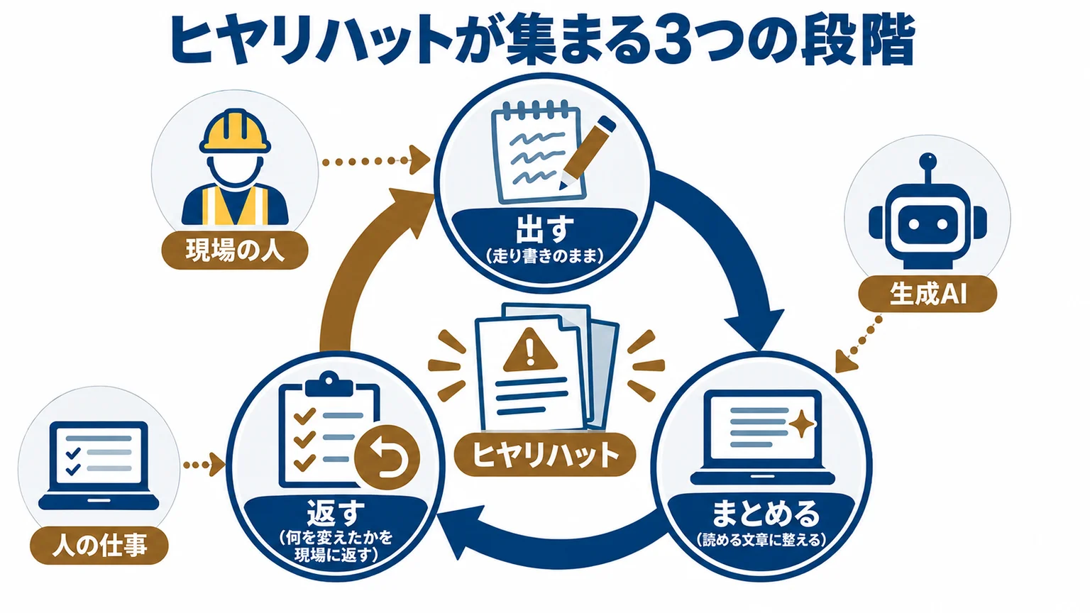 ヒヤリハットが集まる3つの段階