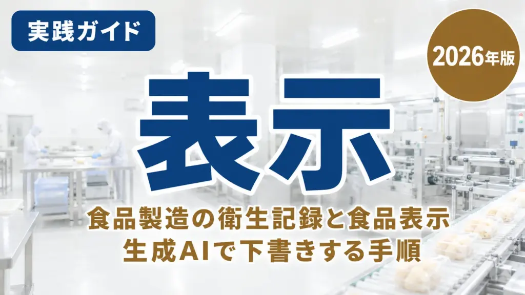 【2026年最新】食品製造の衛生記録と表示を生成AIで整える｜栃木