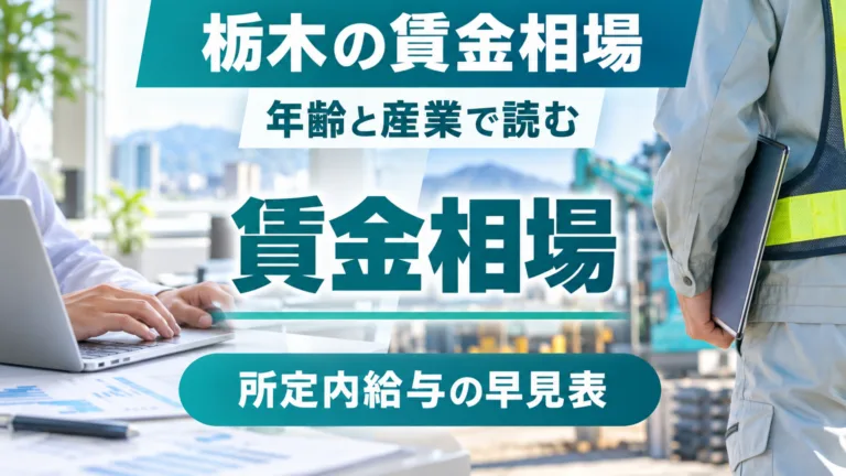 栃木の賃金相場の早見表｜年齢・産業別の所定内給与で何が変わるか