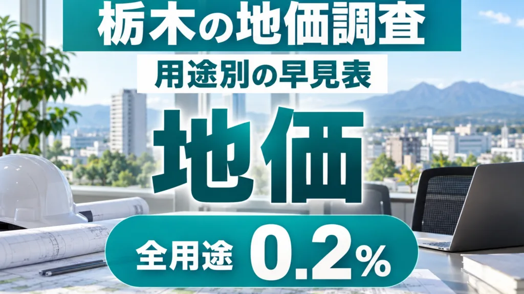 栃木の地価調査の読み方｜基準地価と用途別の早見表