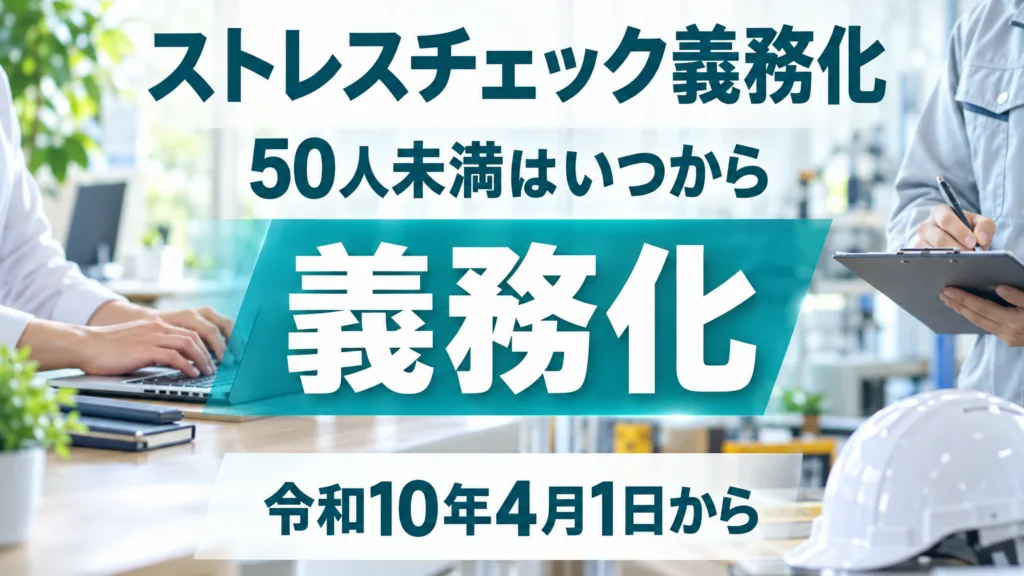 ストレスチェック50人未満の義務化はいつから｜栃木で何が変わるか