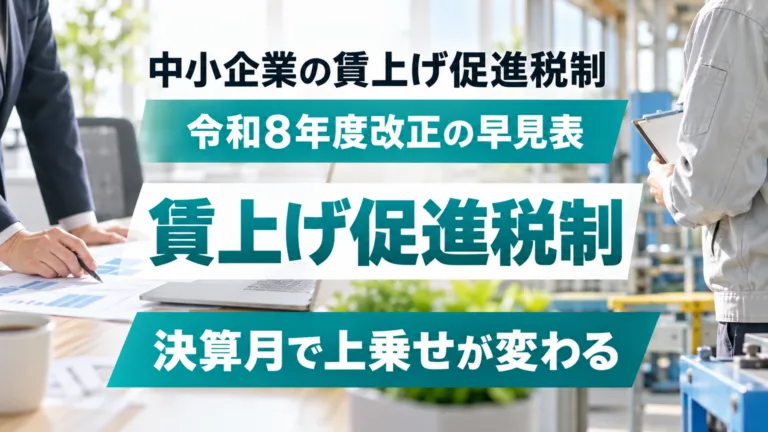賃上げ促進税制の令和8年度改正｜栃木の中小企業の決算月別早見表