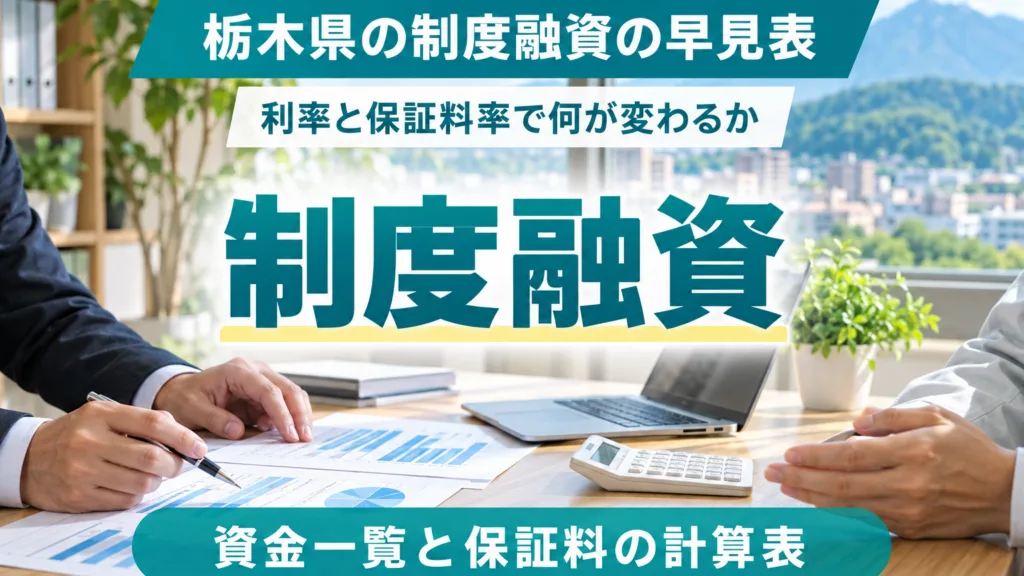 栃木県の制度融資の早見表｜利率と保証料率で何が変わるか